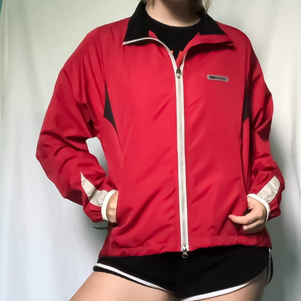 Red track jacket